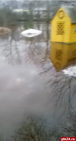 «Вода в подвале под пол»: река Пскова затопила частные дома в Любятово