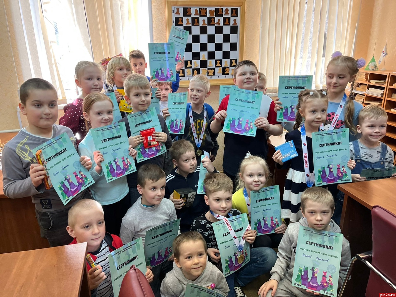 Дети младше пяти лет приняли участие в шахматном турнире в Пскове