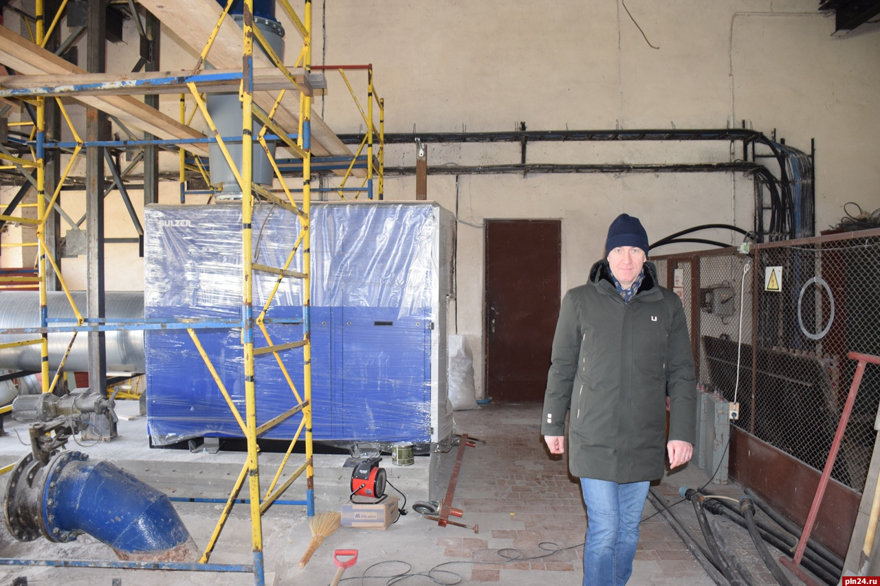Монтаж воздуходувки на очистных сооружениях в Пскове завершится в апреле
