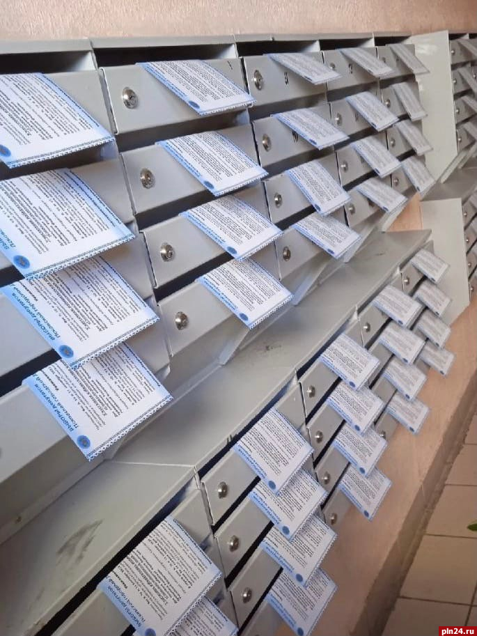 Приглашения на выборы разносят по почтовым ящикам псковичей