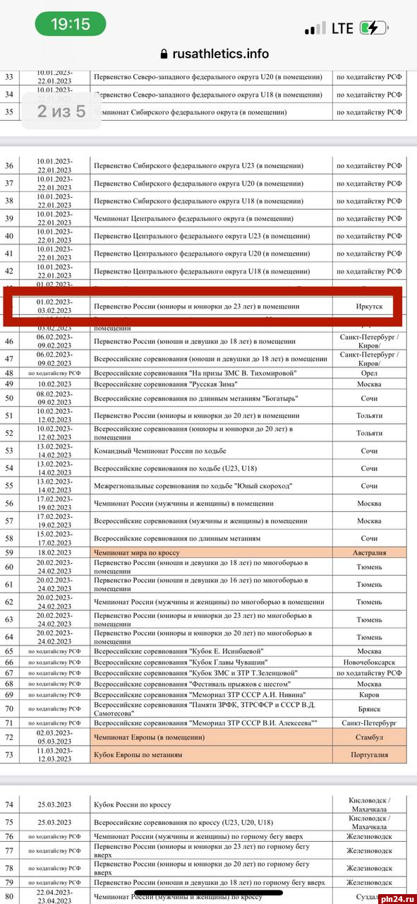 Псковская легкоатлетка примет участие в Первенстве России в Иркутске