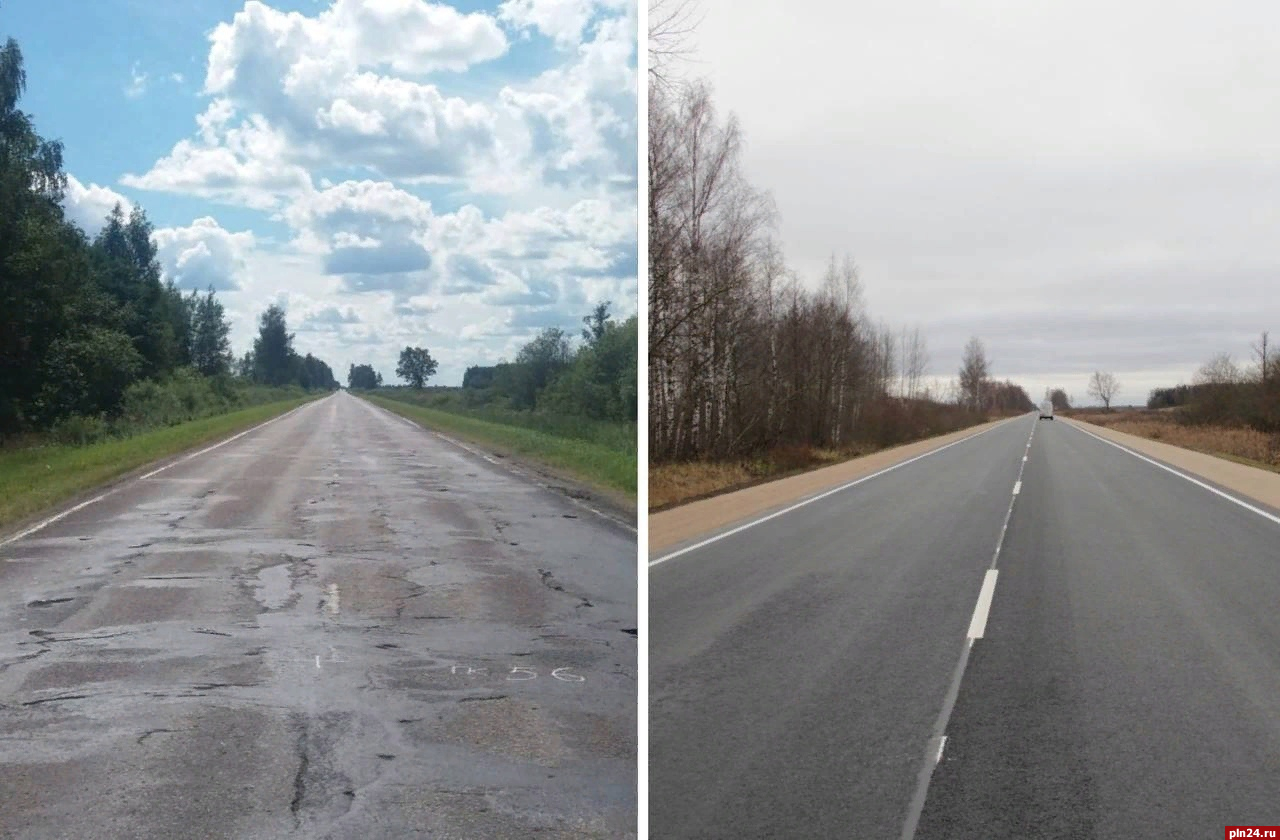 Участок дороги до границы с Латвией ввели в эксплуатацию в Псковской области