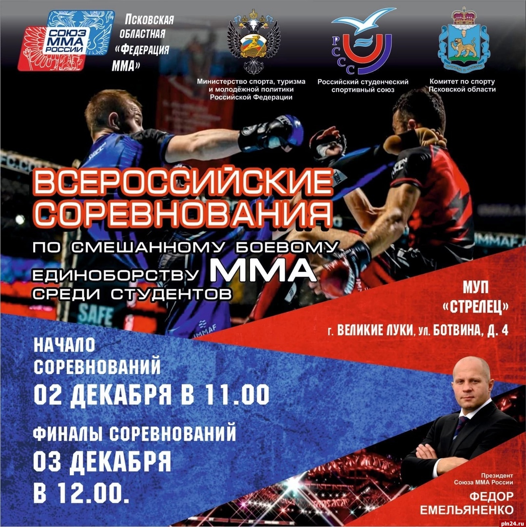 Всероссийские соревнования по ММА среди студентов пройдут в Великих Луках