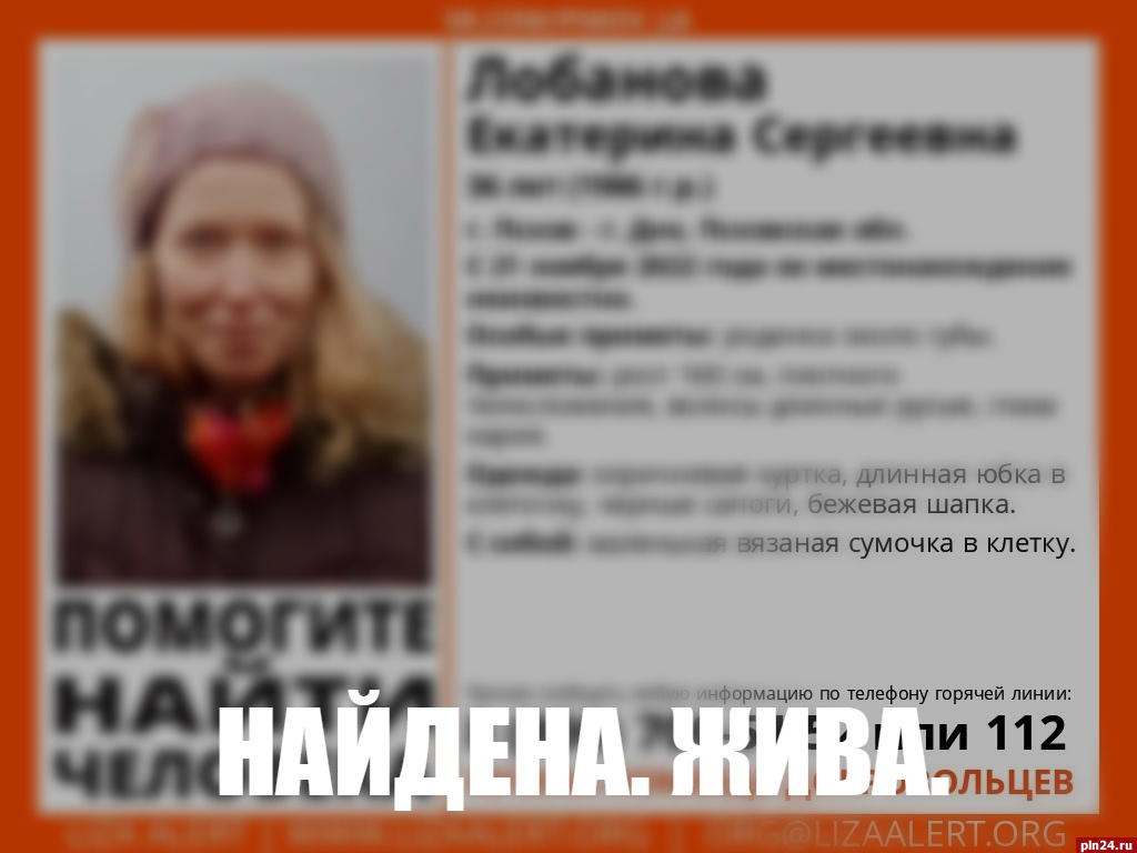 В Псковской области завершились поиски пропавшей 36-летней женщины