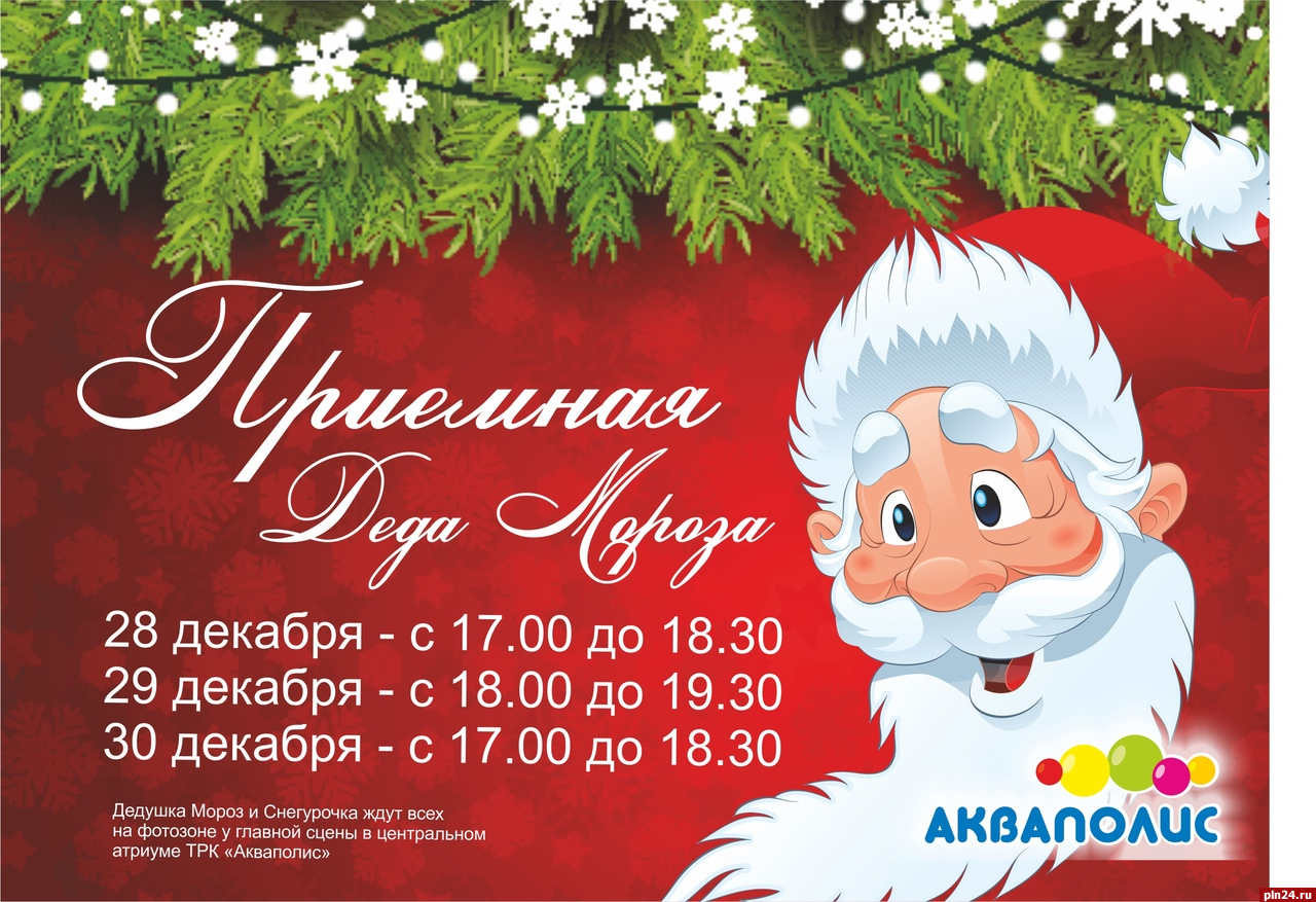 Приёмные Деда Мороза откроются в торговых центрах Пскова