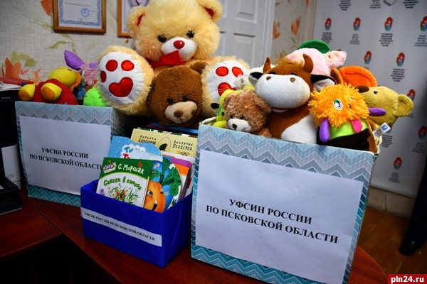 Сотрудники псковского УФСИН передали подопечным Российского детского фонда книги и мягкие игрушки
