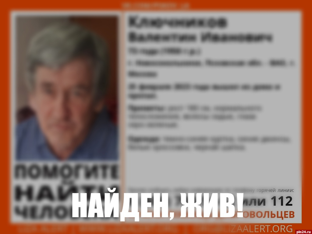 Потерявшегося пенсионера из Новосокольников нашли живым спустя три дня