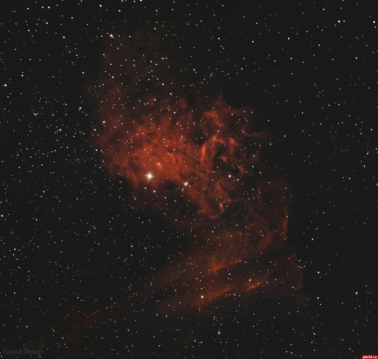 Туманность Пламенеющей звезды попала в объектив псковского фотографа