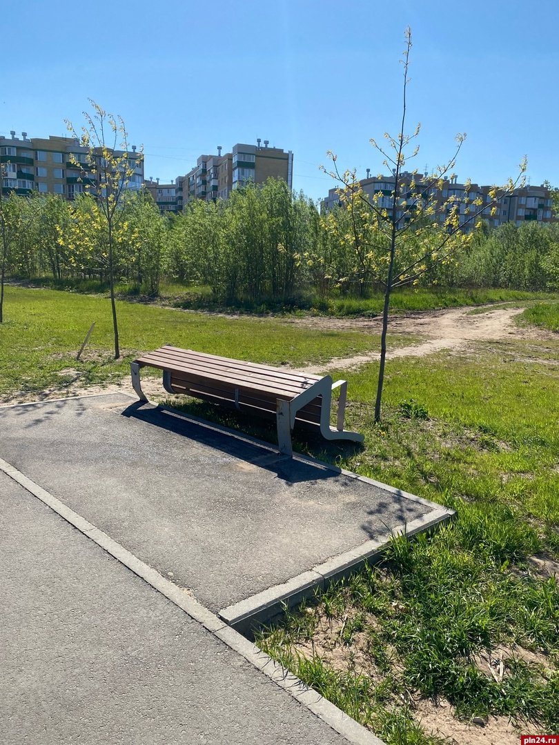Вандалы опрокинули ещё одну скамью в парке 300-летия прокуратуры в Пскове