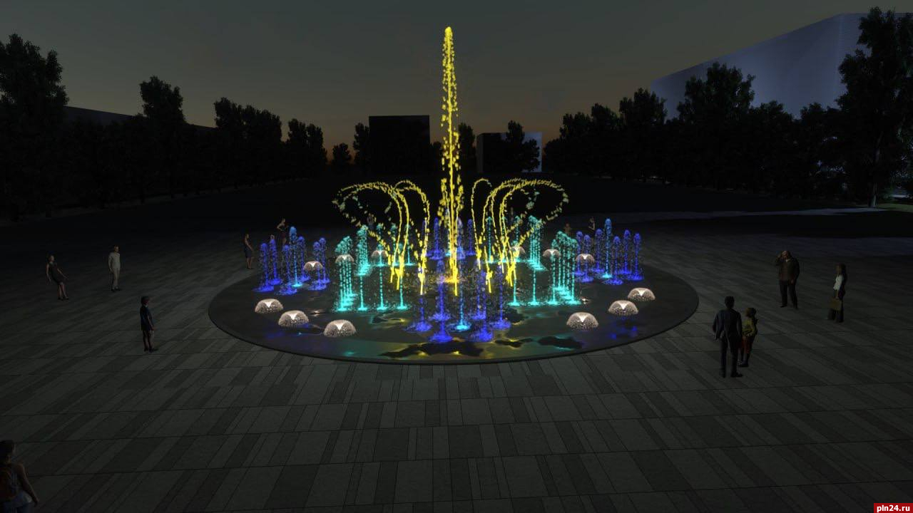 Новый фонтан в псковском сквере оснастят проектором