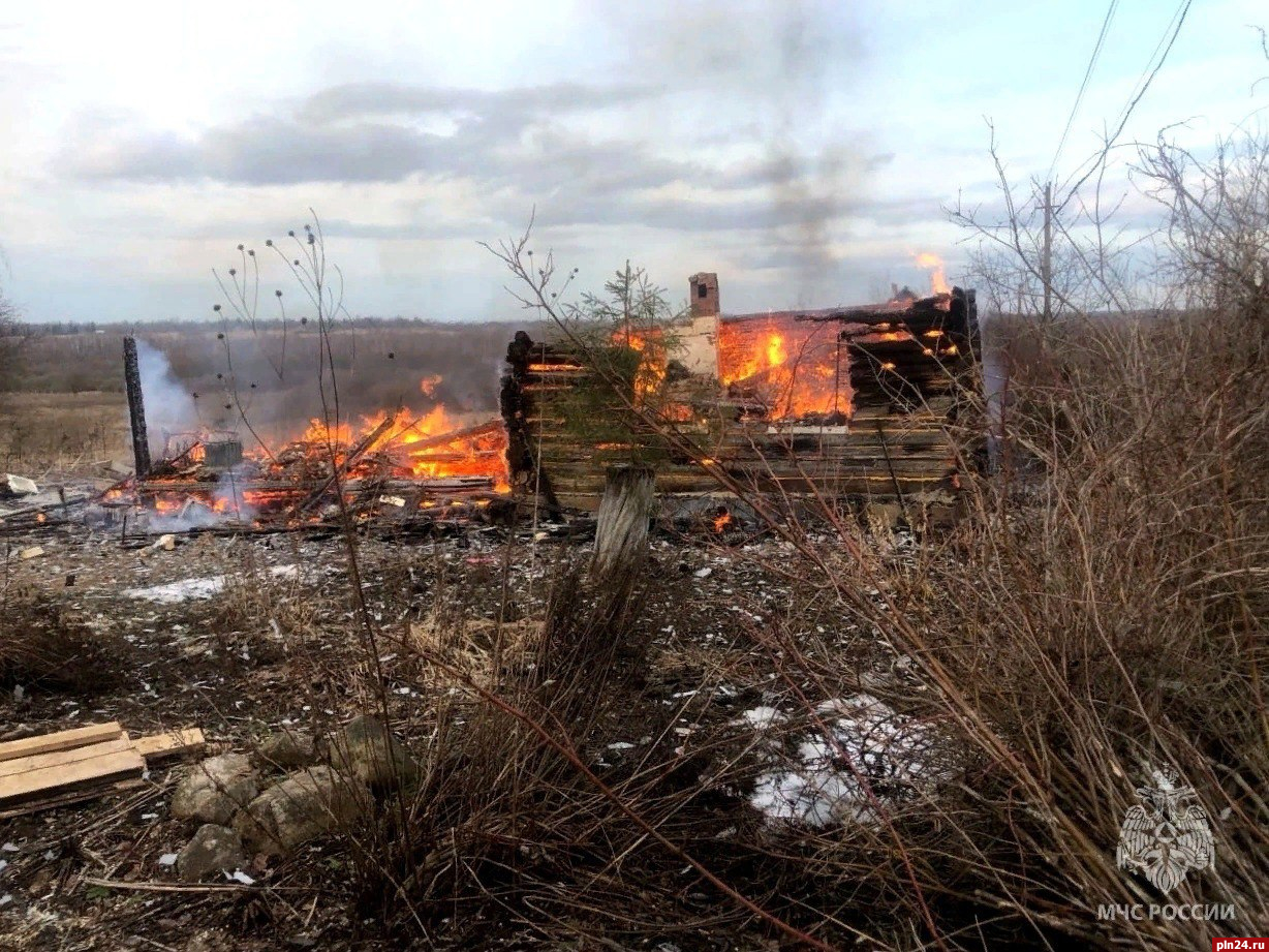 Жилой дом сгорел в Дедовичском районе 