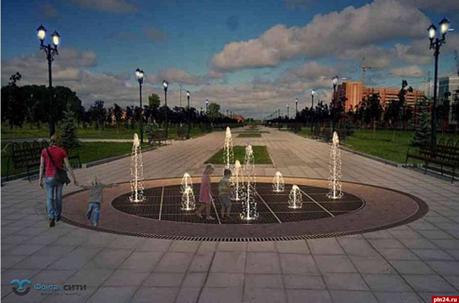Пешеходный фонтан появится в сквере на улице Вокзальной в Великих Луках