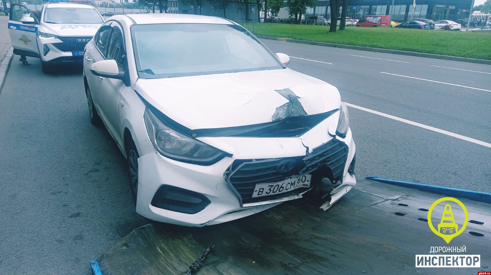 Иностранца на автомобиле с псковскими номерами со стрельбой ловили на пути из центра Петербурга